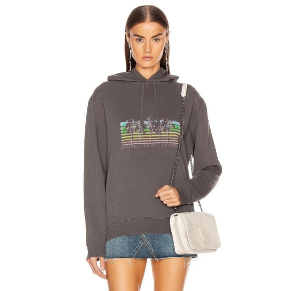 Saint Laurent Tops - Saint Laurent Malibu logo print hoodie unisex size M